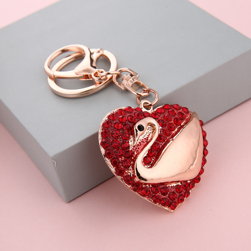 Wholesale Rhinestone Painted Love Metal Keychain